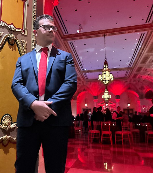 Massive security surrounded the party, with local and state cops flooding hotel corridors