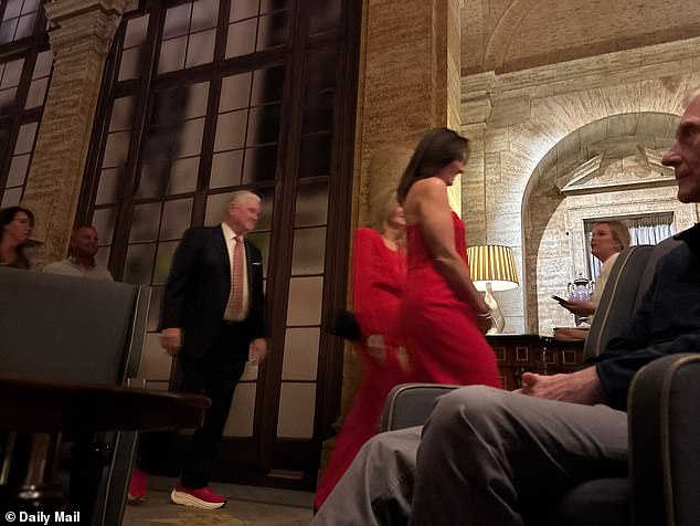 Guests arrive at the Breakers in Palm Beach for the exclusive birthday function on Wednesday