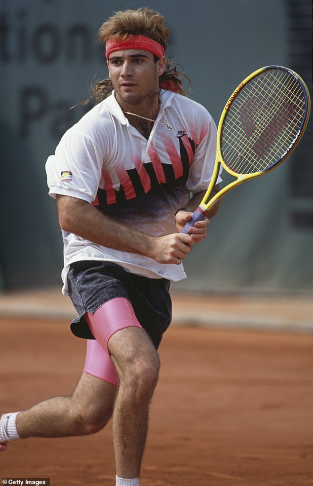 Agassi's trademark mullet made him instantly recognisable during his playing days that saw him rocket up to No.1 in the world