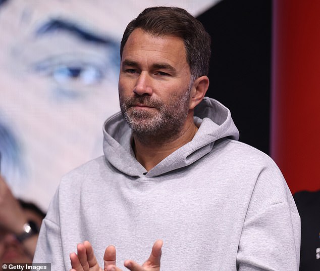 Anthony Joshua may never box again following his car crash, according to his promoter Eddie Hearn (pictured)