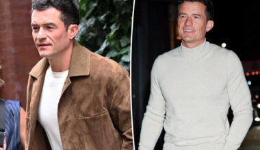 Orlando Bloom leads a conga line of 'power gays' for 49th birthday