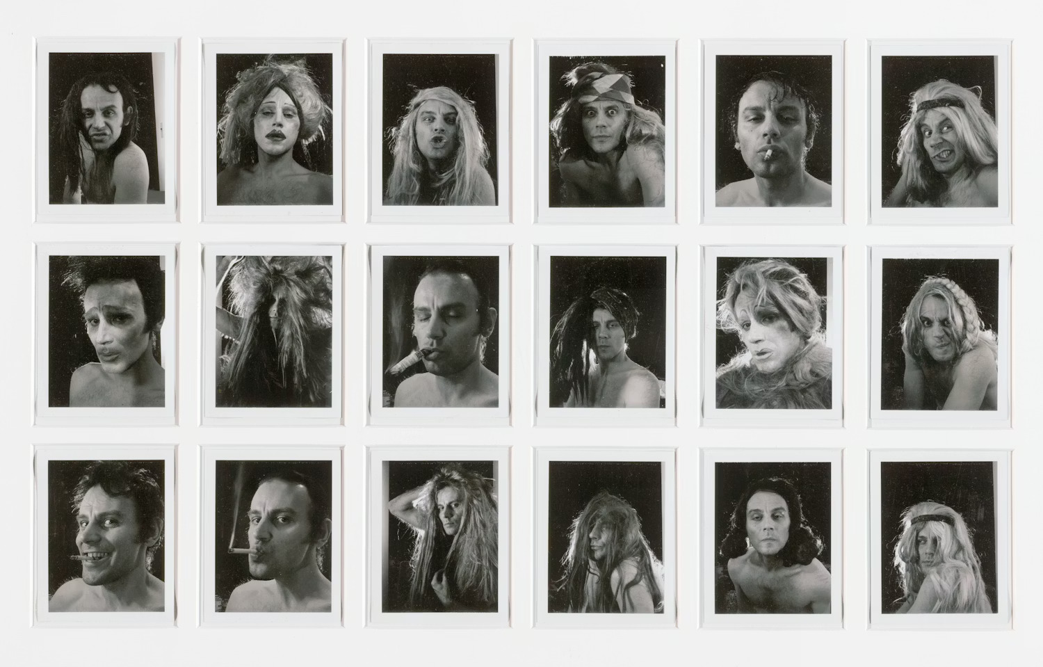 Polaroids of men and women from the 70s taken by Lucas Samaras.