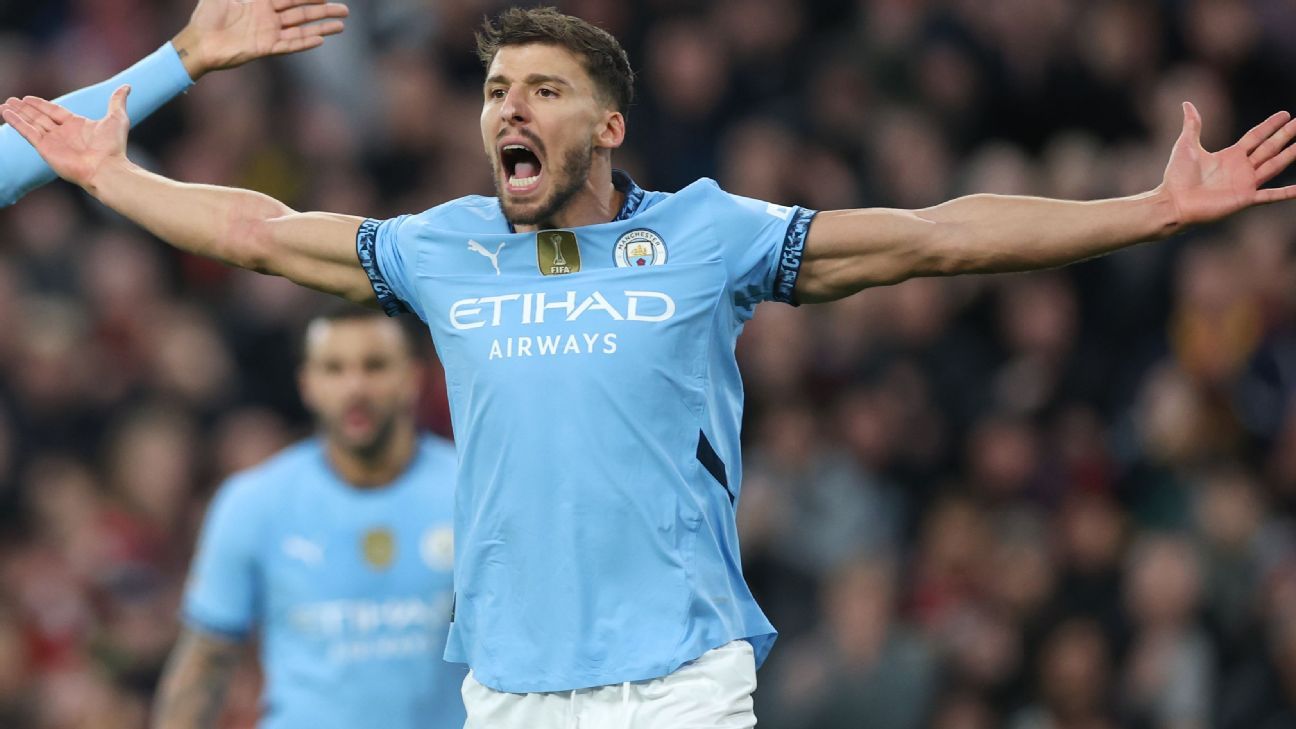 Ruben Dias out for six weeks with hamstring injury for Man City