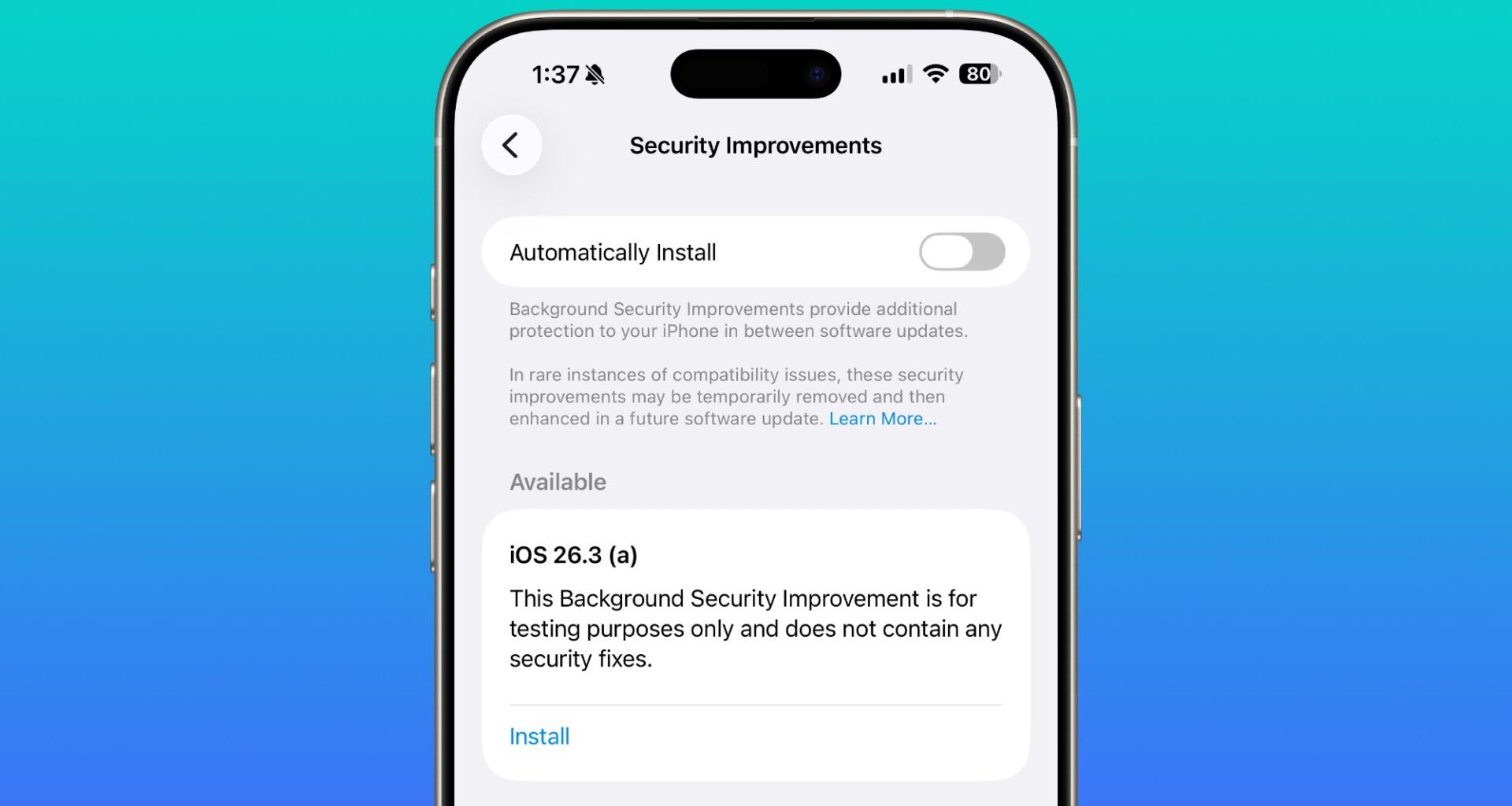 Apple Tests Background Security Updates in iOS 26.3 and macOS Tahoe 26.3