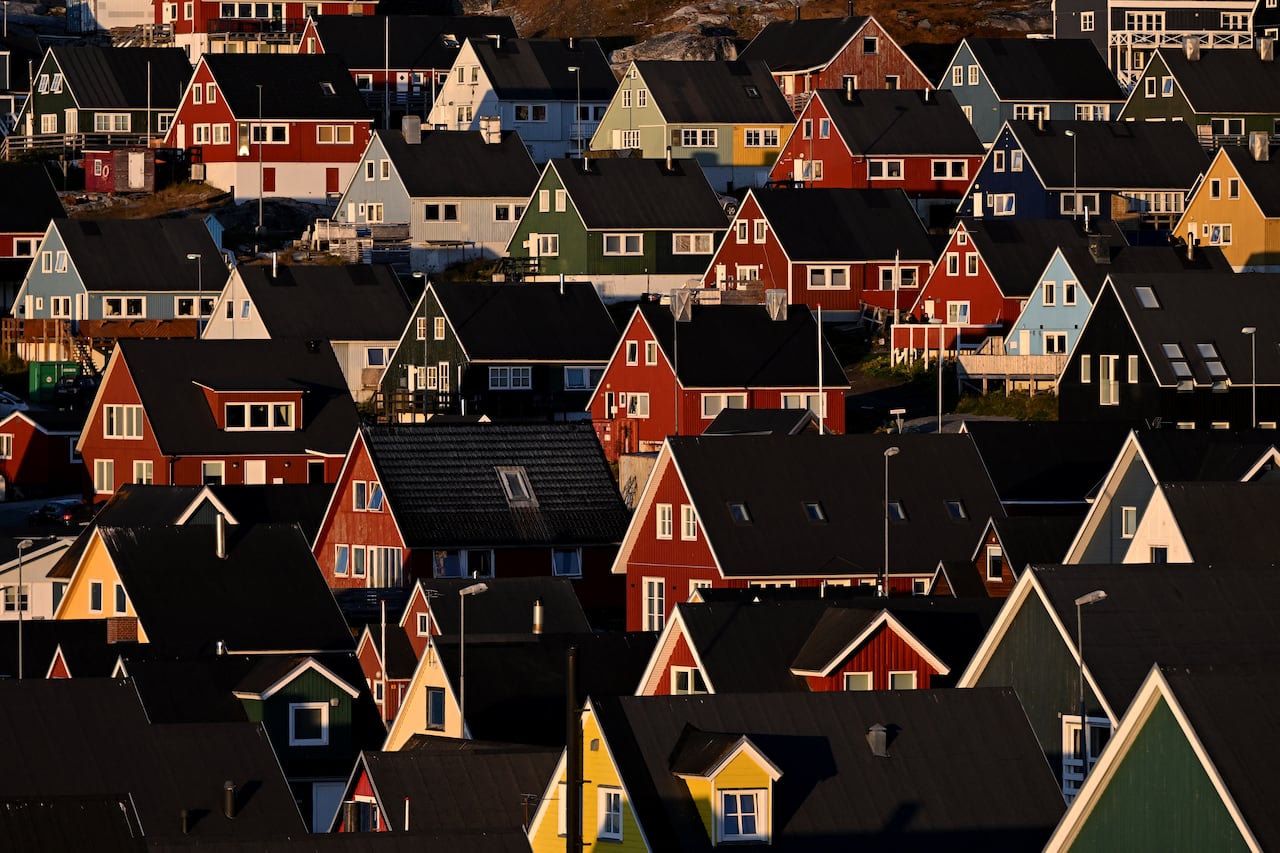 A view of a group of houses in Greenland