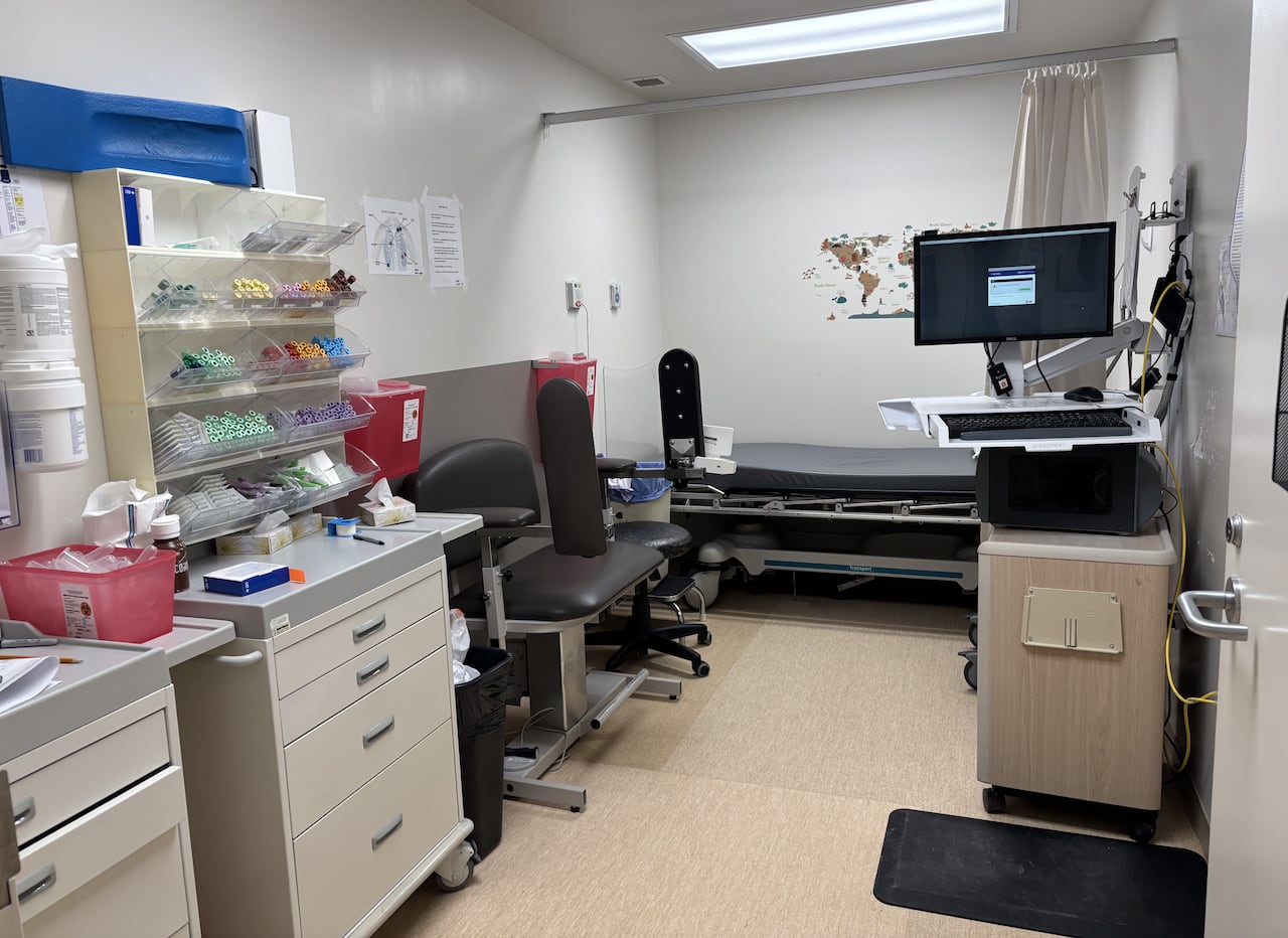 Inside a hospital room.