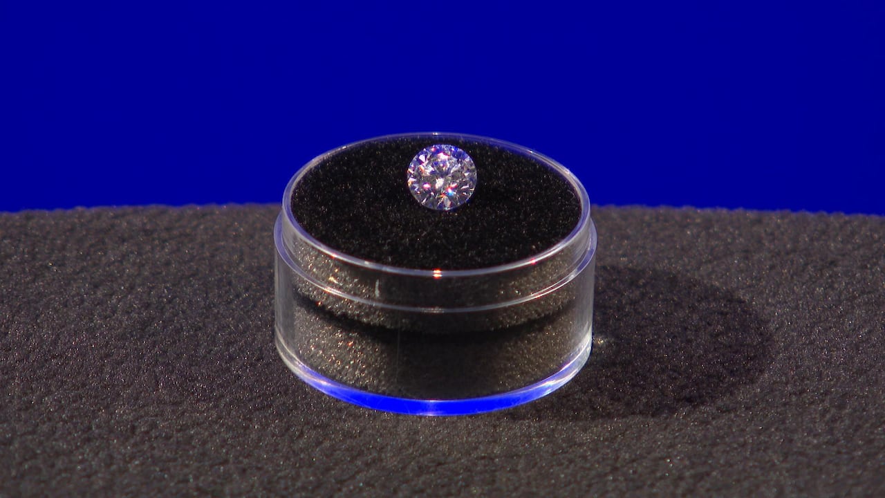 Image of a lab-grown diamond from Blue Nile. 