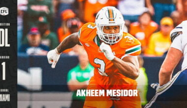 MESIDOR STAYS NO. 1 IN CFL SCOUTING BUREAU: WINTER EDITION