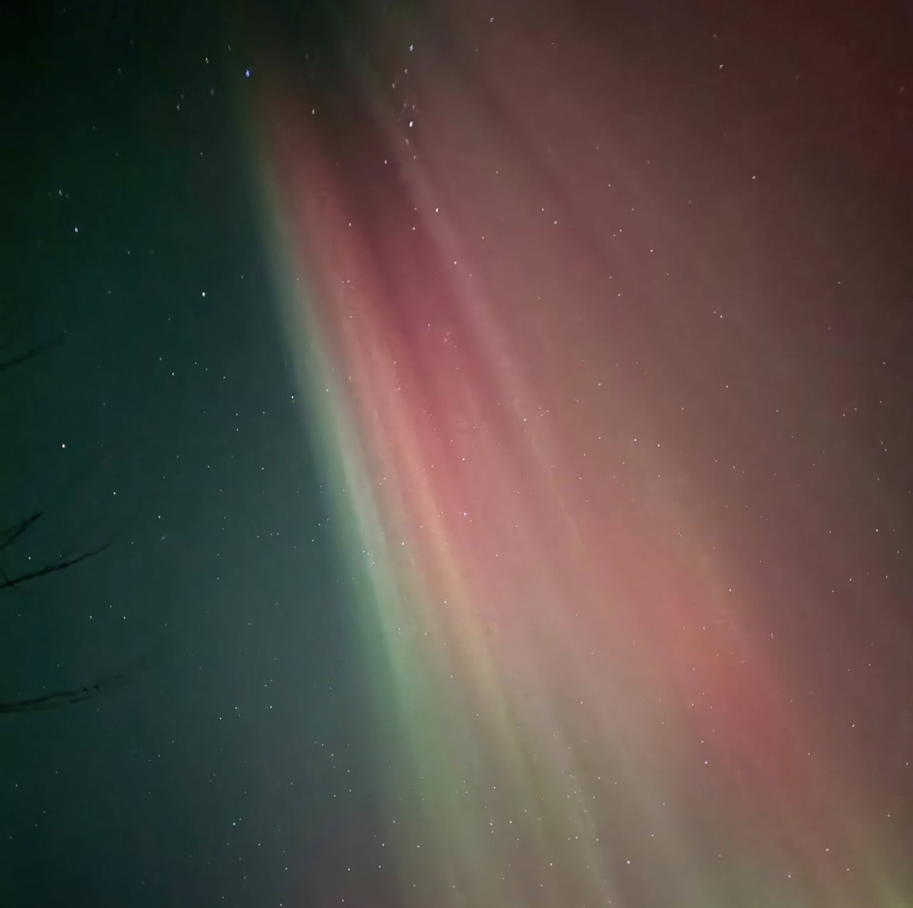 Northern lights in the night sky.