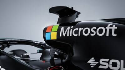 Microsoft Logo on Mercedes-AMG PETRONAS Formula 1 Car