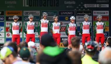 German Dario Gomez, shown here at the 2025 Il Lombardia, was provisionally banned Tuesday.