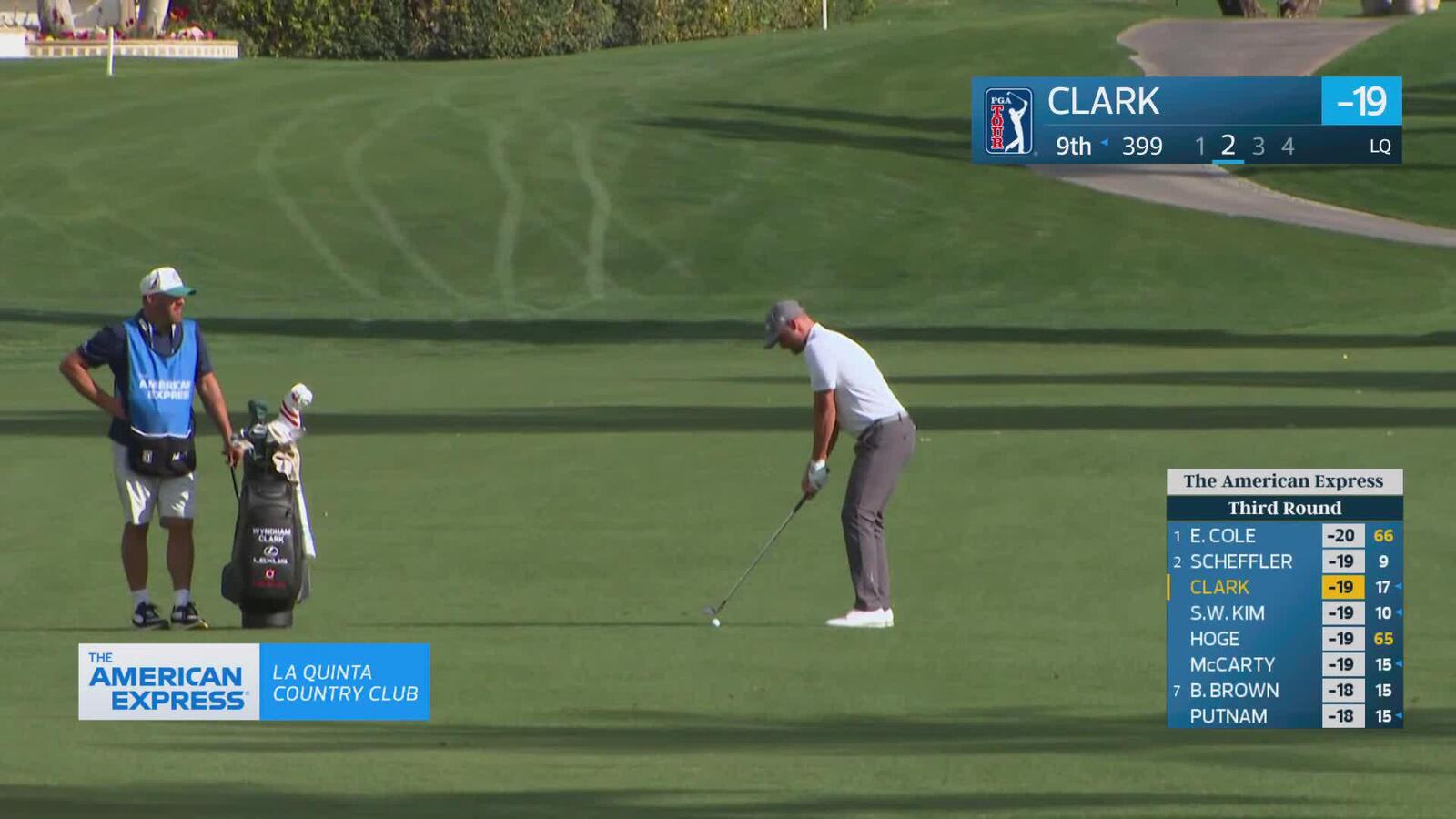 Wyndham Clark makes birdie on No. 9 at The American Express
