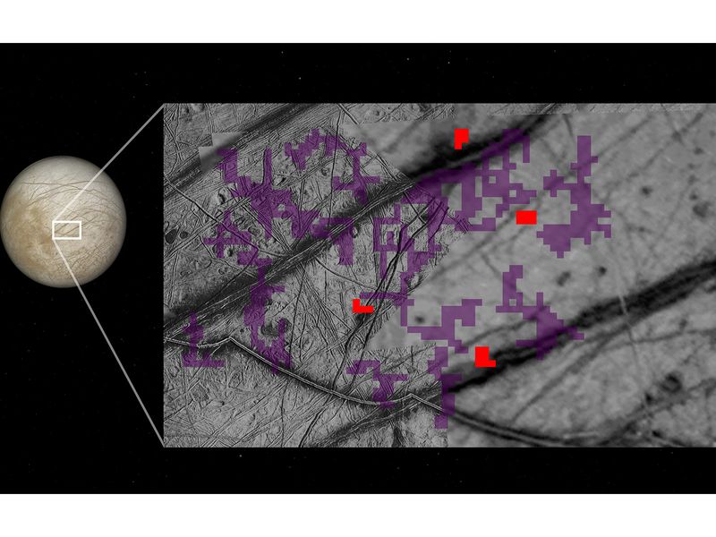 Recent study of NASA's Galileo mission points to Ammonia on Europa's surface