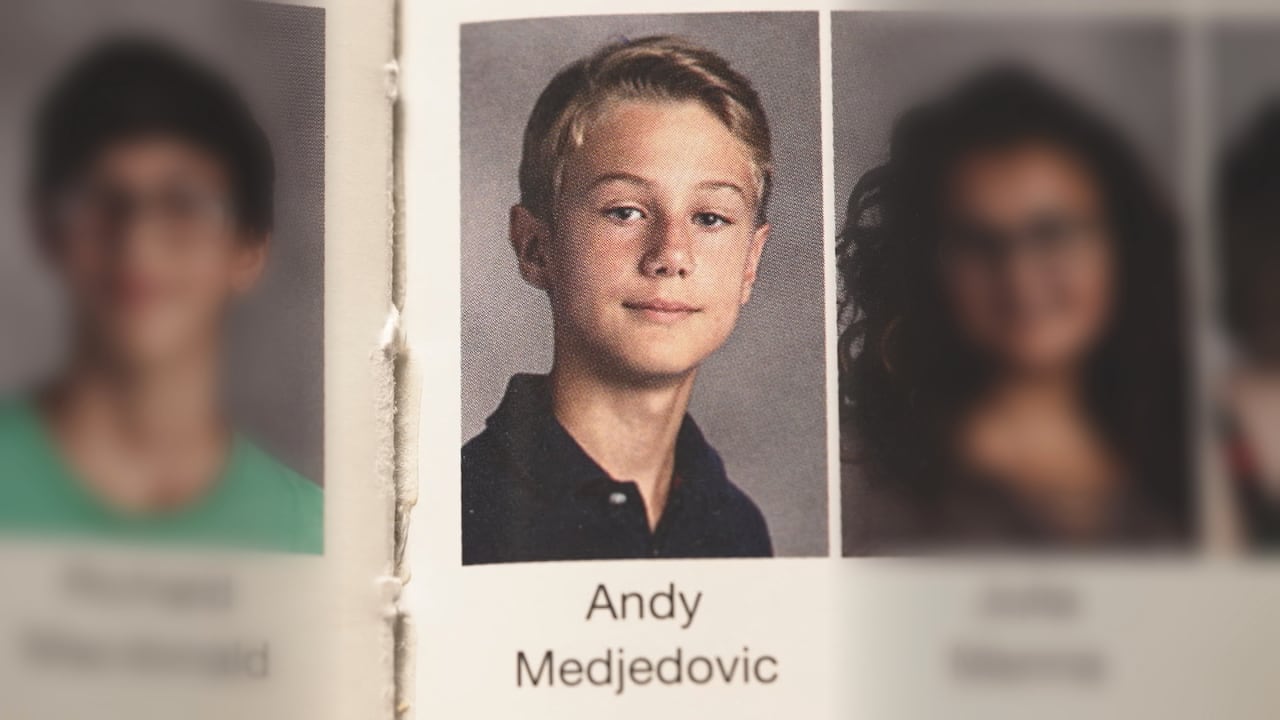 Andean Medjedovic poses for his yearbook photo.