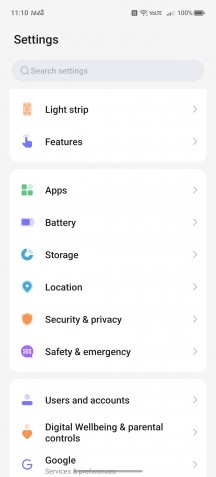 Settings menu - RedMagic 11 Air review