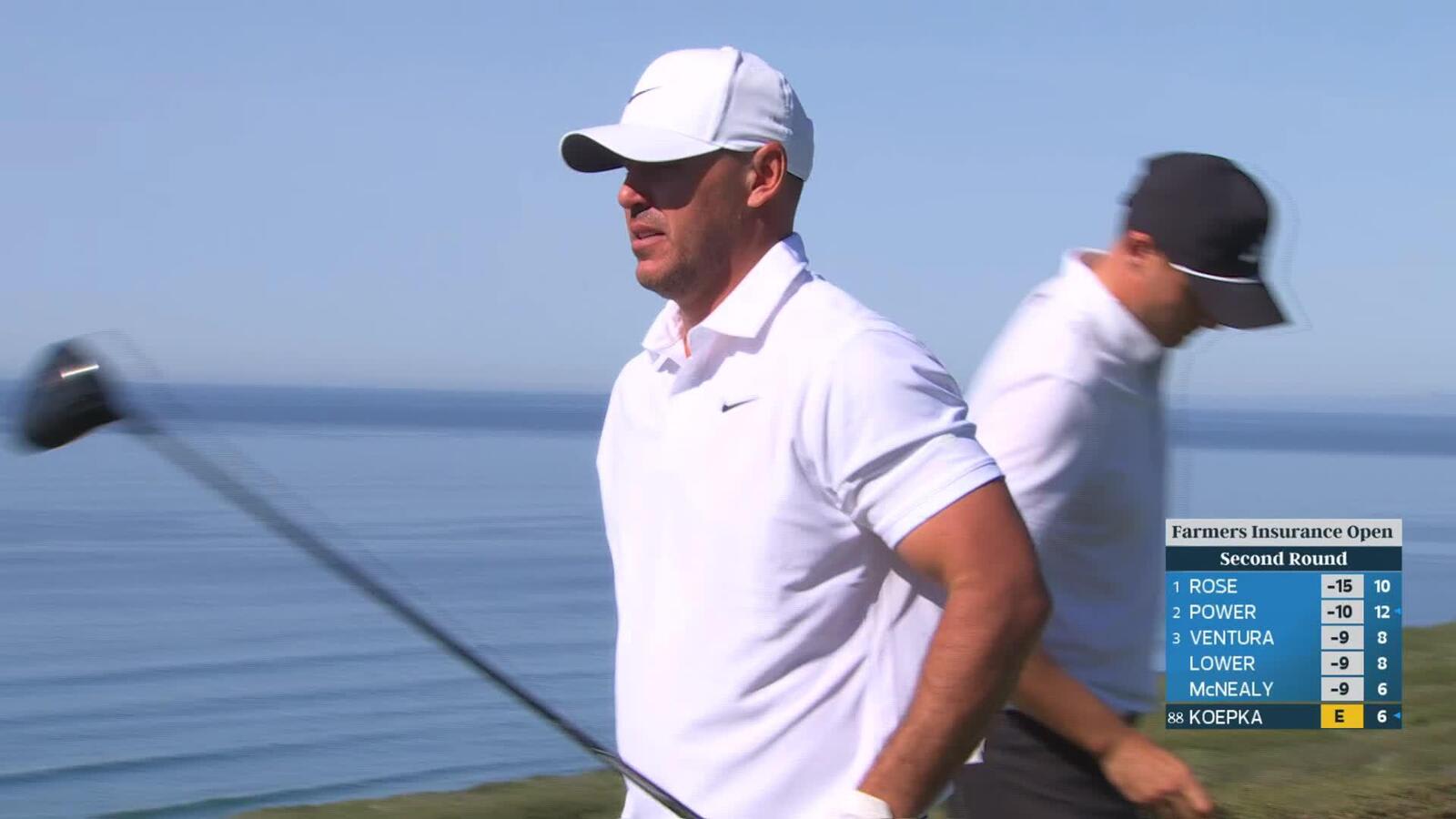 Brooks Koepka makes eagle putt on No. 17 at Farmers