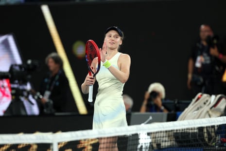 Elena Rybakina celebrates victory