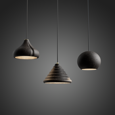 Father-Son Industrial Designers Create Lamps from Volcanic Stone