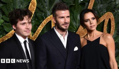 Brooklyn, Victoria and David Beckham