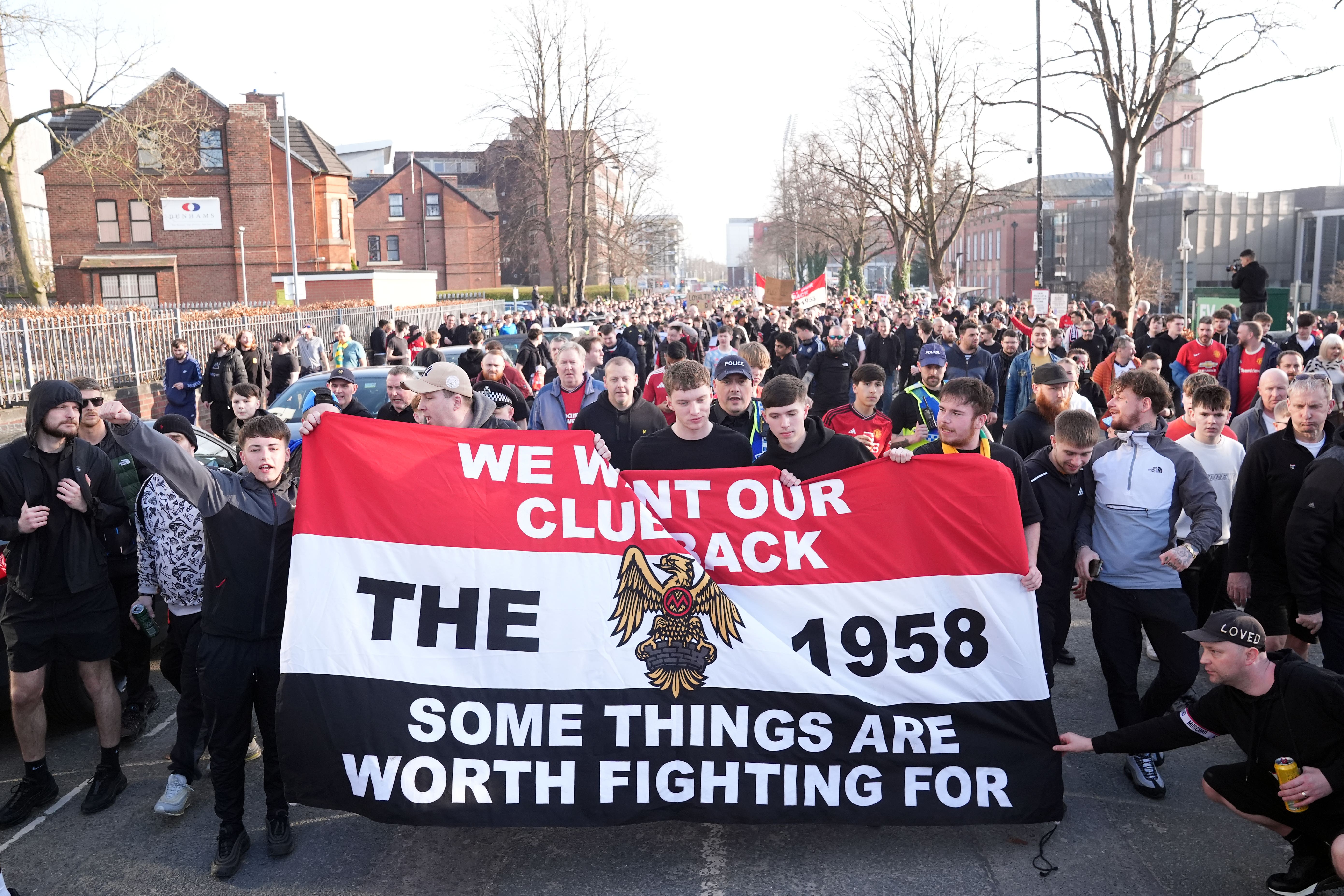 Manchester United fan group The 1958 is mounting another protest against the club’s ownership (Martin Rickett/PA)