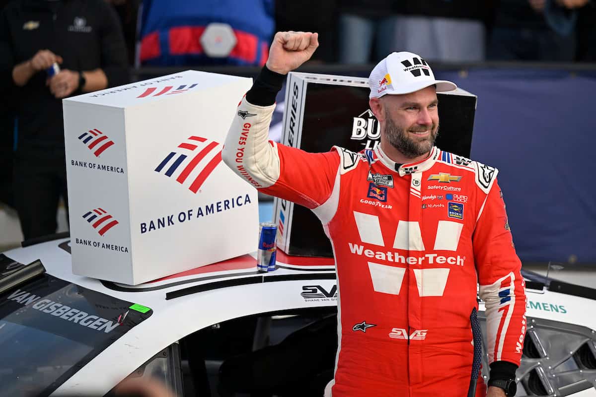 #88: Shane Van Gisbergen, Trackhouse Racing, WeatherTech Chevrolet, winner, Victory Lane