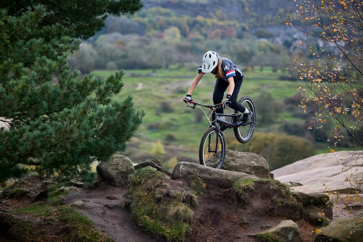 Daisy Craig riding MTB trials