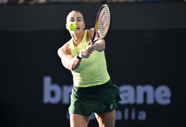 Aryna Sabalenka in action.