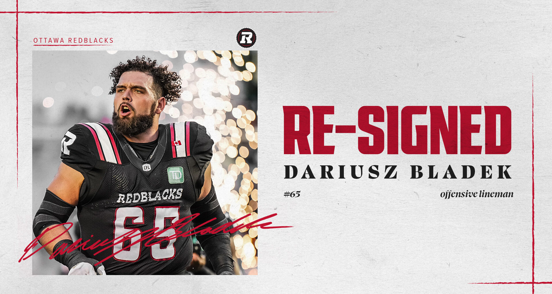 REDBLACKS re-sign Dariusz Bladek - Ottawa REDBLACKS