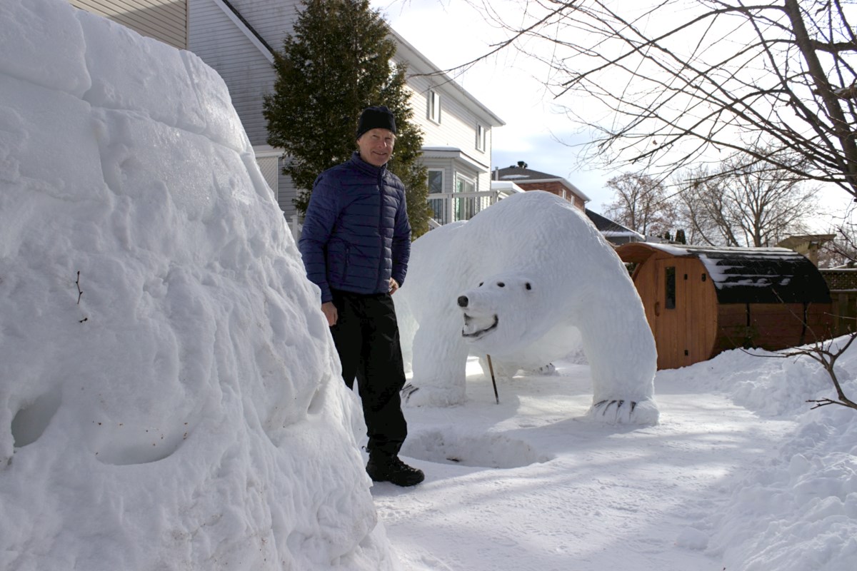 Local man's backyard sculptures warm hearts during ‘polar’ freeze