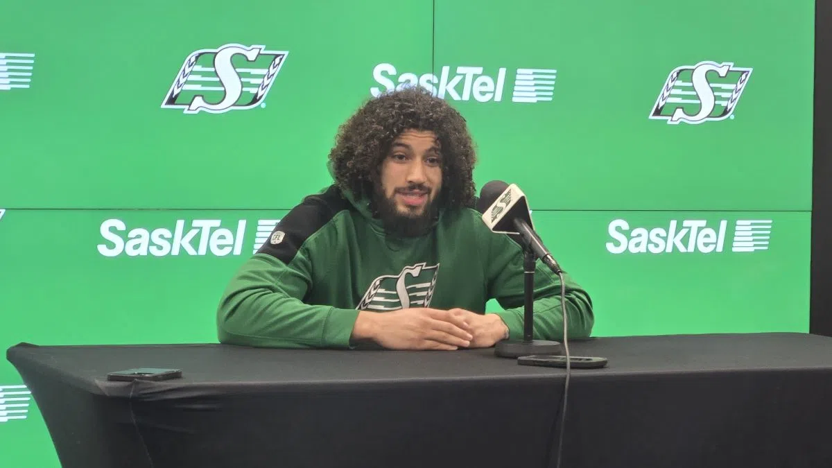 ‘It’s become home’: Kian Schaffer-Baker excited to stay in Saskatchewan with Roughriders