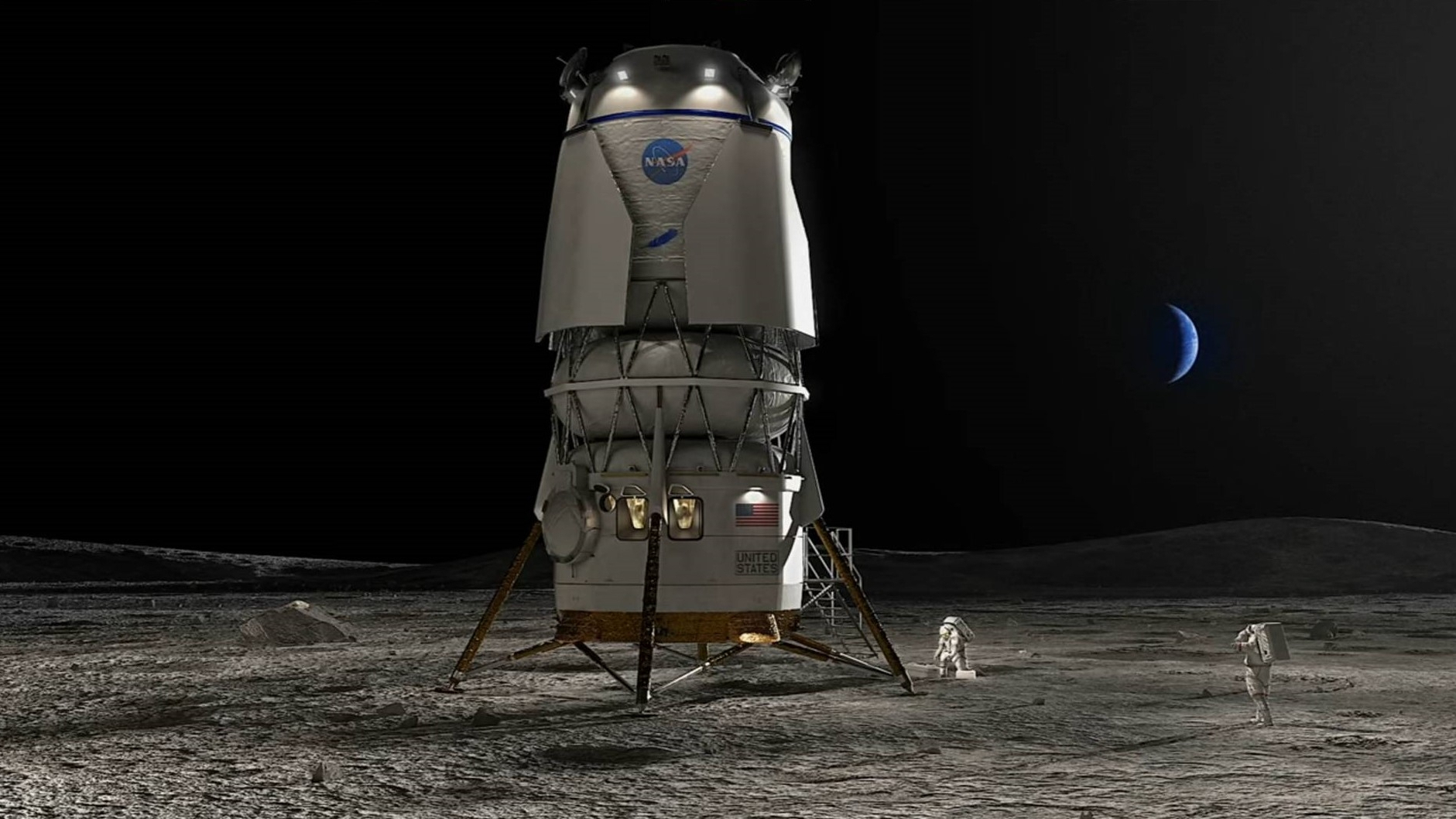 Blue Origin's large, crew-carrying Mark 2 moon lander can deliver up to 22 tons (20 metric tons) to the lunar surface in a reusable configuration or up to 33 tons (30 metric tons) in a one-way configuration.
