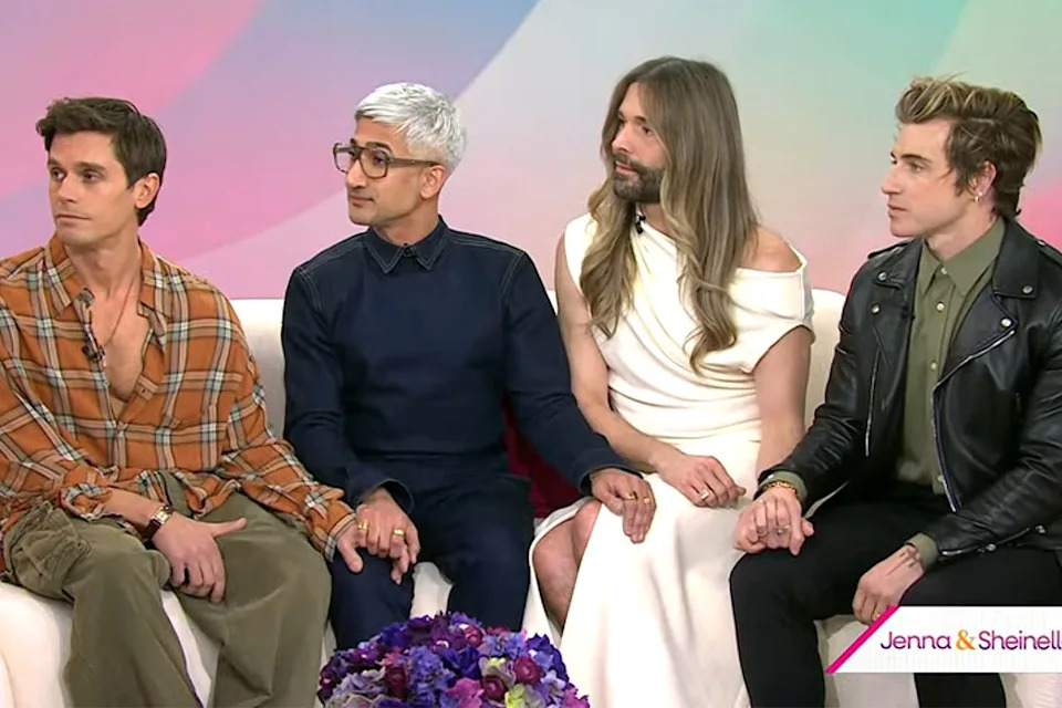 Today Queer Eye's Antoni Porowski, Tan France, Jonathan Van Ness and Jeremiah Brent appear without Karamo Brown on 'Today with Jenna & Sheinelle.'