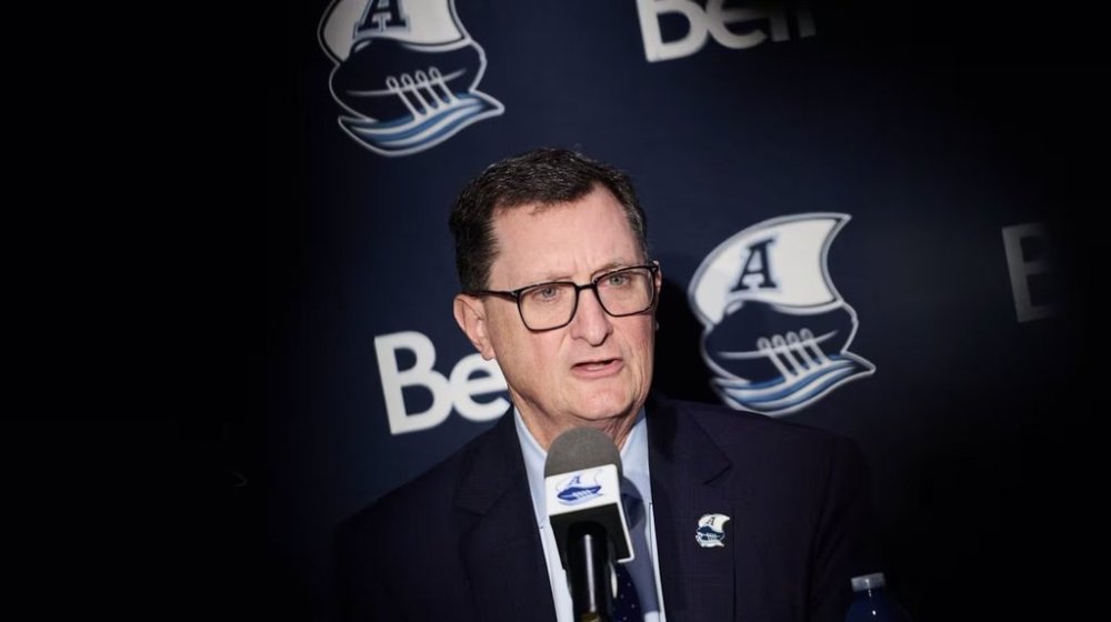 New Toronto Argonauts head coach Mike Miller speaks to media in Toronto on Tuesday, Dec. 2, 2025. THE CANADIAN PRESS/Sammy Kogan