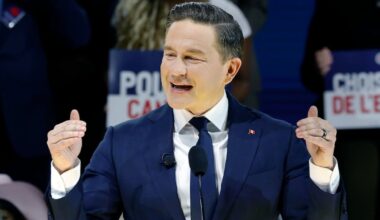Pierre Poilievre gives speech before Conservative leadership vote