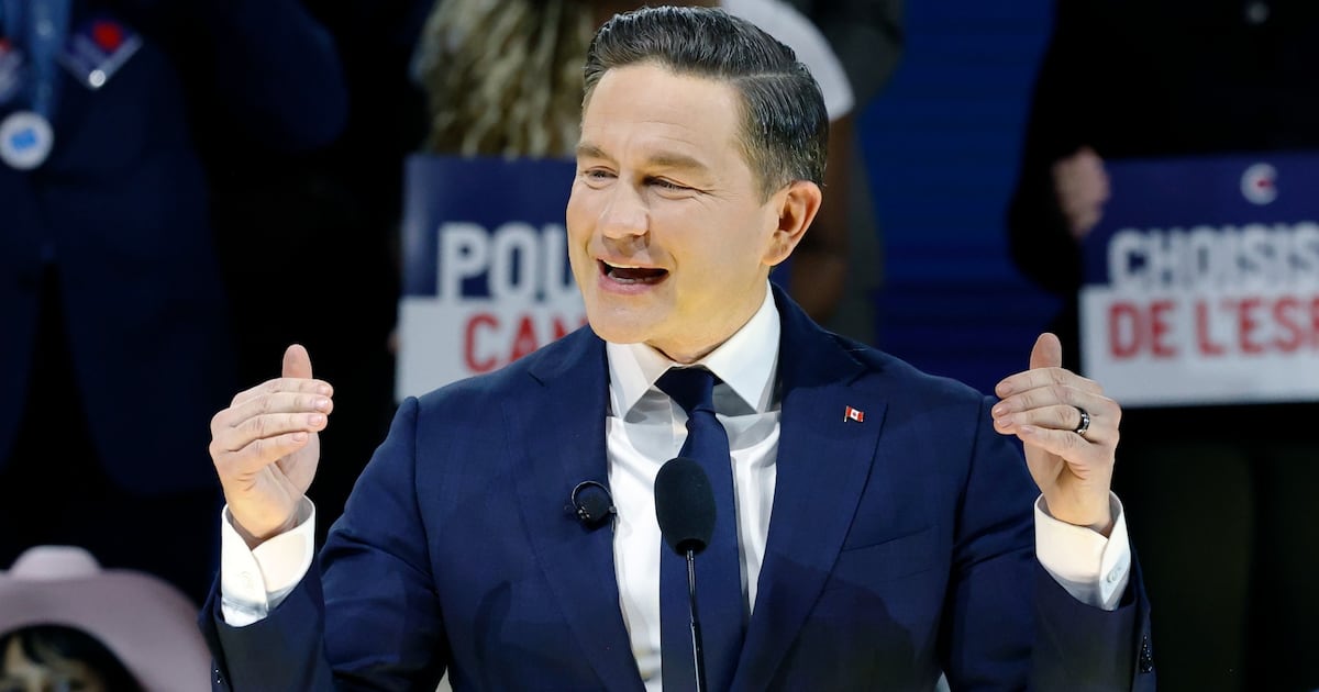 Pierre Poilievre gives speech before Conservative leadership vote