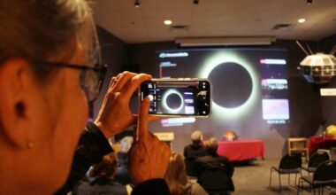 Ida von Schuckmann captures a 2024 solar eclipse as it passes over Montreal, from the comfort of the Centre of the Universe in Saanich. The Saanich observatory hosts a special public event, Preview to Launch: Artemis II on Jan. 31 at 6 p.m., offering visitors an in-depth look at humanity&rsquo;s next journey toward the moon. (Christine van Reeuwyk/Saanich News)
