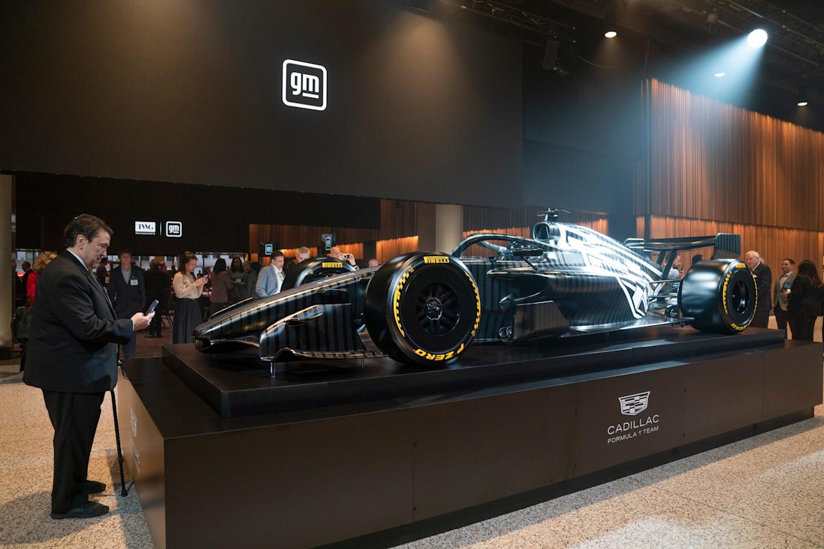 GM executes fog-filled reveal of Formula 1 test vehicle at new HQ