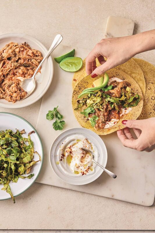 The aubergine ragu tortillas from Quick Wins: Healthy Cooking for Busy Lives. Picture: Clare Winfield/PA 