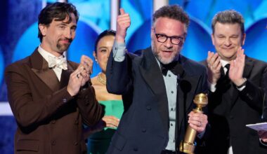Seth Rogen, 'KPop Demon Hunters' and 'Heated Rivalry' stars shine at Golden Globes