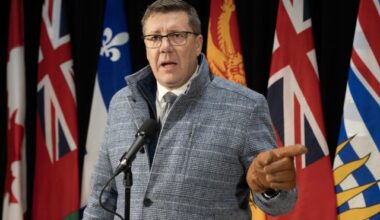 Saskatchewan Premier Scott Moe speaks with reporters before the First Ministers Meeting in Ottawa, Thursday, Jan. 29, 2026.  THE CANADIAN PRESS/Adrian Wyld