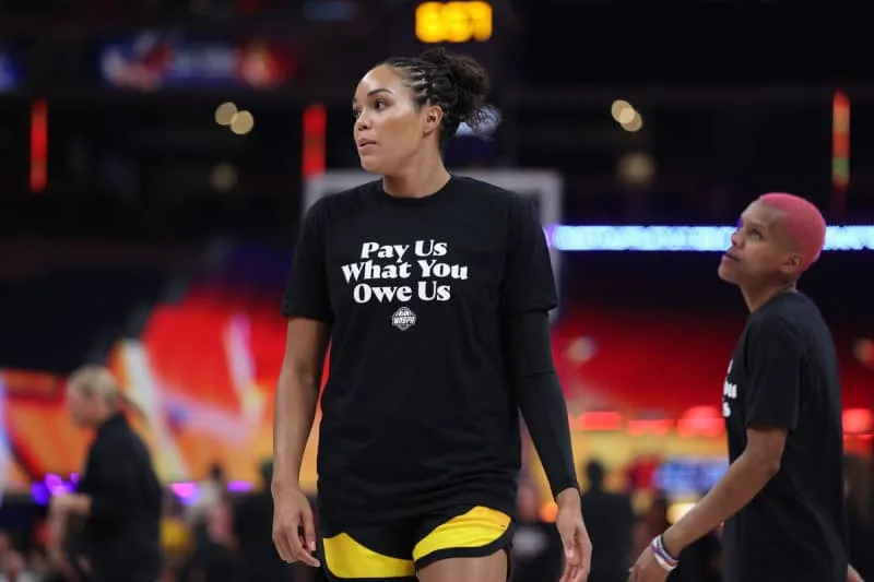 Jul 19, 2025; Indianapolis, IN, USA; Team Collier forward Napheesa Collier (24) looks on before the 2025 WNBA All Star Game at Gainbridge Fieldhouse. Mandatory Credit: Trevor Ruszkowski-Imagn Images