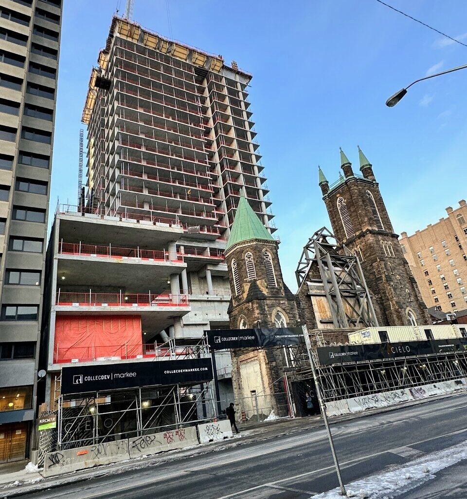 Cladding Begins as Cielo Condos Climbs Higher in Toronto's Annex