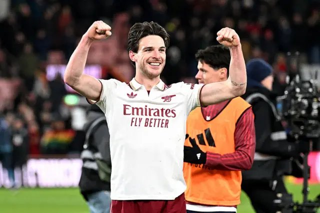 Declan Rice of Arsenal celebrates