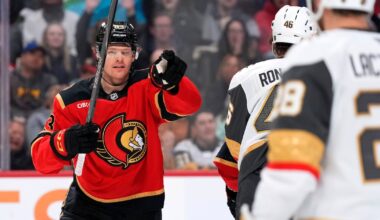 Stephen Halliday, Dylan Cozens help Ottawa Senators rout Vegas Golden Knights