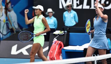 Zhang Shuai (left) of China and Elise Mertens of Belgium at the Australian Open tennis championship in Melbourne, Australia, on January 28, 2026 Photo: VCG