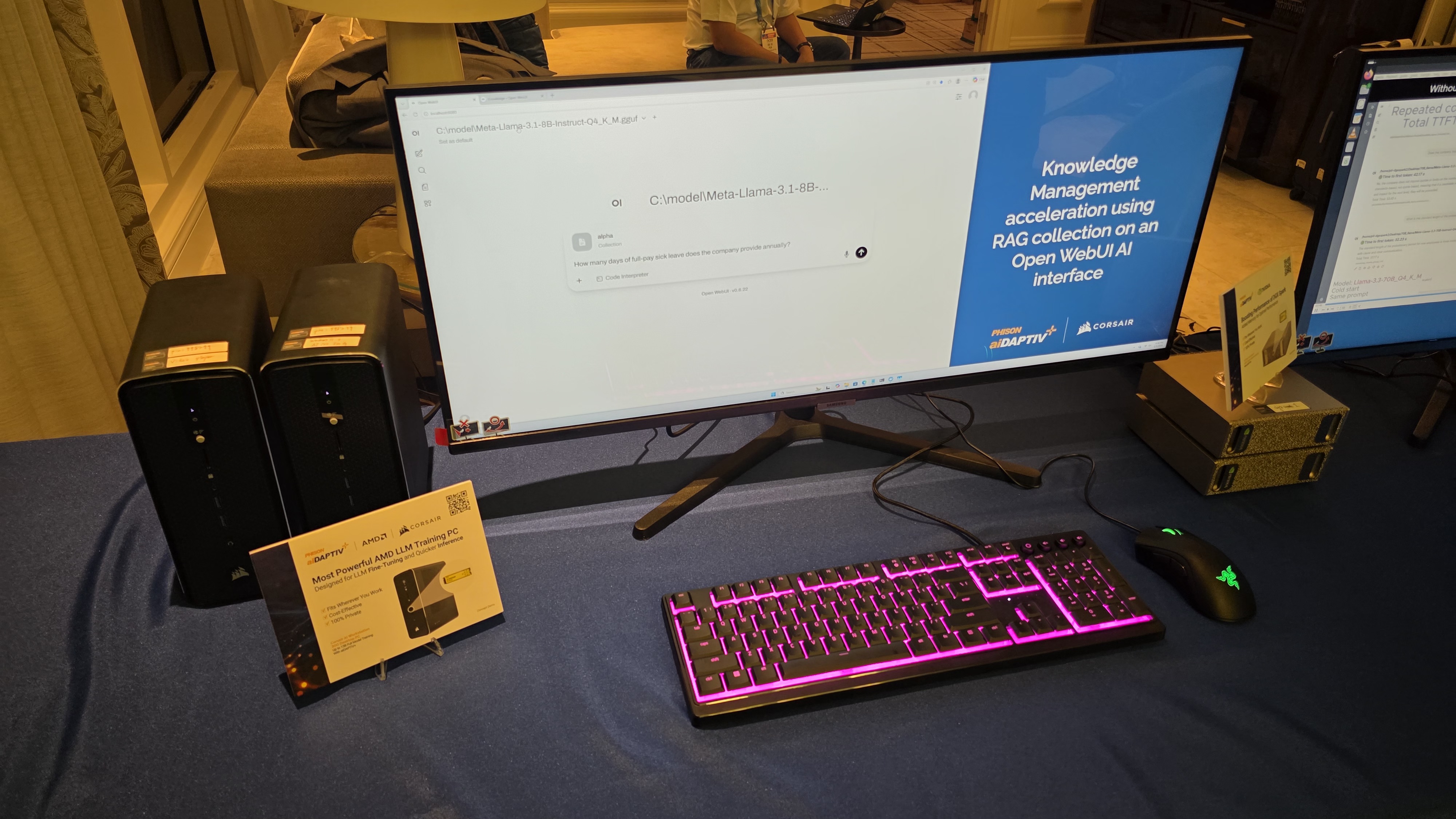 Phison's aiDAPTIV+ demonstration.