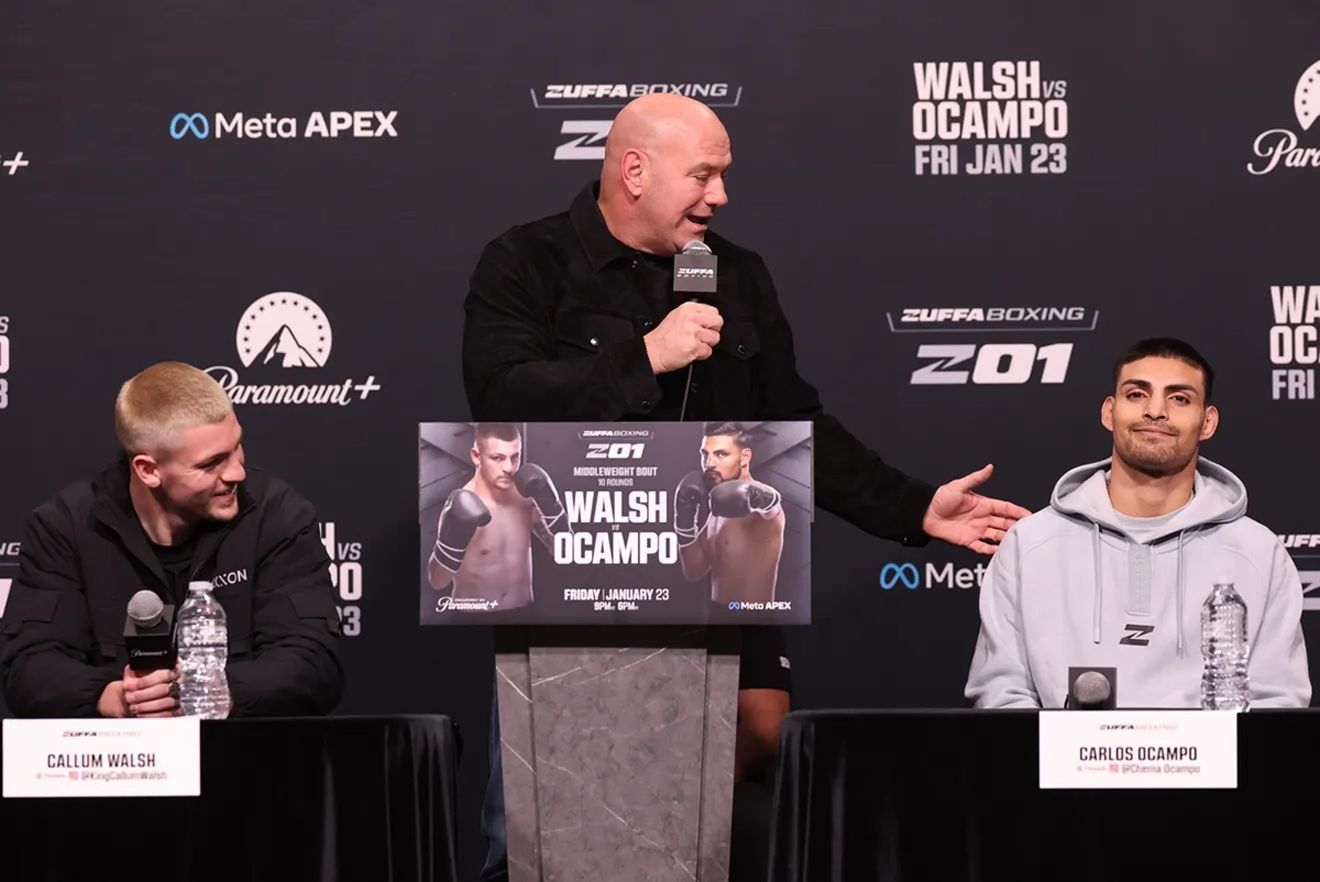 Callum Walsh and Carlos Ocamp will be the answer to a boxing trivia question after Friday's Zuffa Boxing main event. Photo: Ed Mulholland, Zuffa Boxing