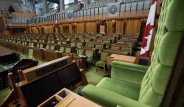 The view of the government benches is seen from the Speakers Chair in the Chamber of the House of Commons, in Ottawa, Thursday, Sept. 12, 2024. Parliament will resume Monday following the holiday break. THE CANADIAN PRESS/Adrian Wyld