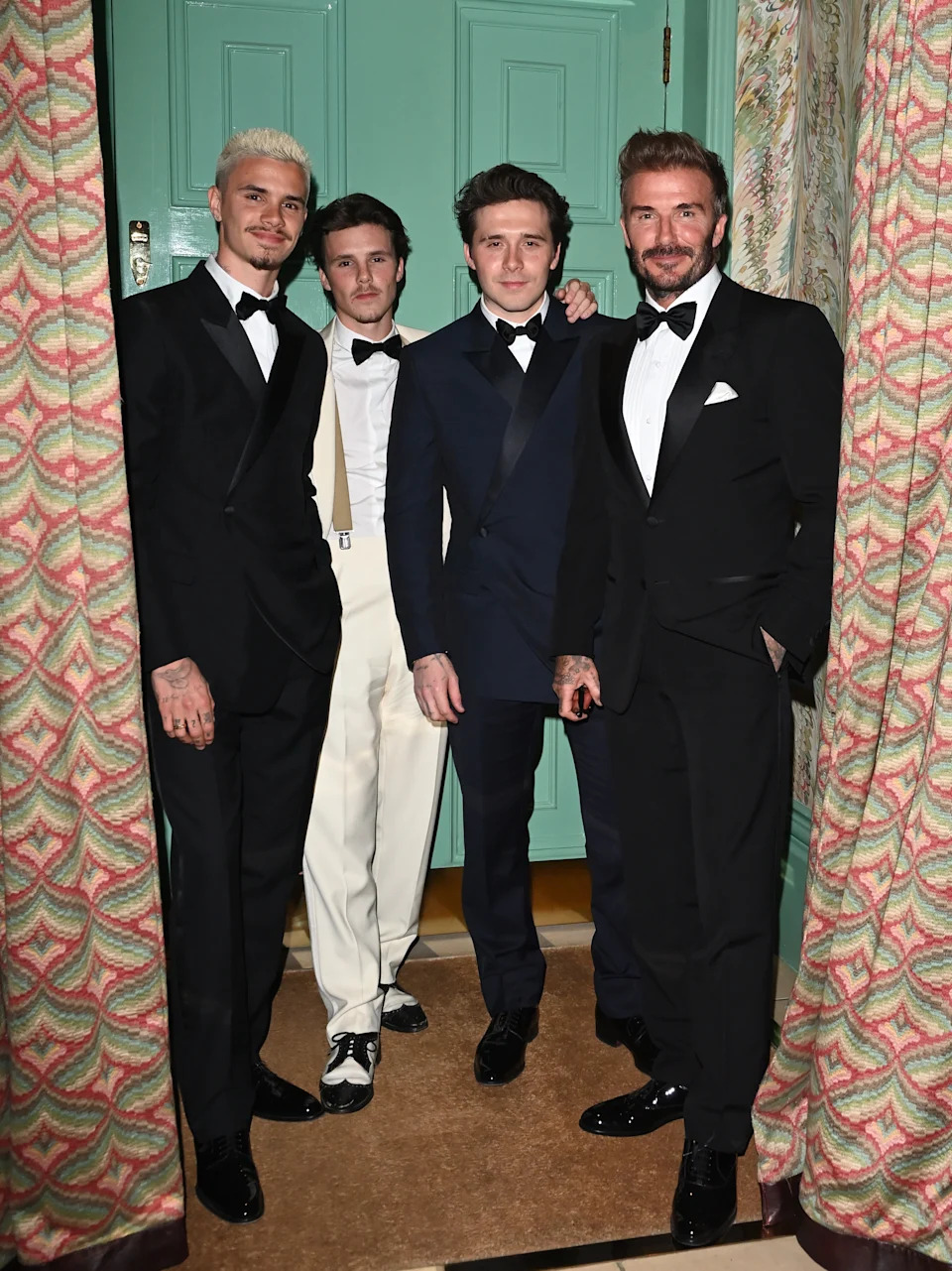 Brooklyn and Peltz’s feud with the Beckhams reignited last April when news surfaced that the former photographer was not on speaking terms with his brother Romeo Beckham (pictured far left). Justin Goff Photos/Getty Images