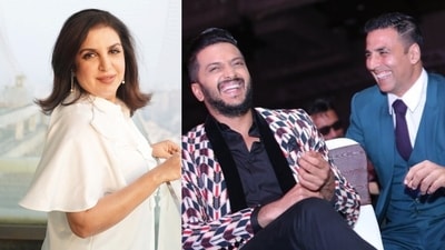 Farah Khan has a hilarious reaction to Akshay Kumar and Riteish Deshmukh making a joke about her.